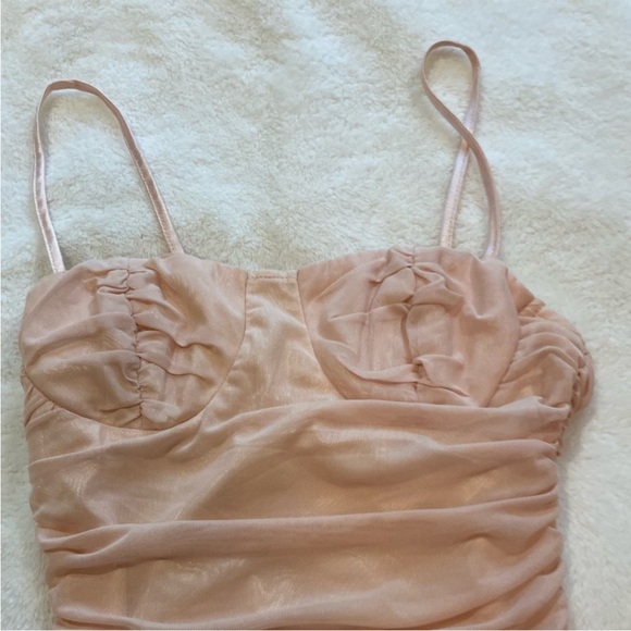 Revolve Superdown Tamzin Ruched Mini Dress in Nude - Picture 6 of 7